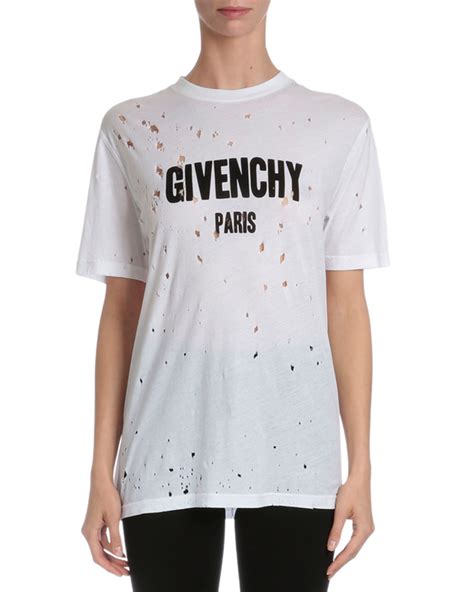 givenchy distressed t shirt|givenchy distressed logo t shirt.